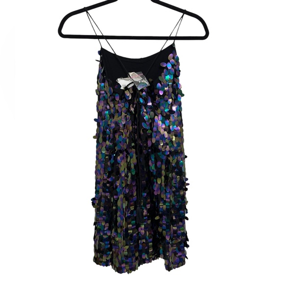 NWT Free People Sequin Mini Dress - Size 4 - Picture 2 of 9